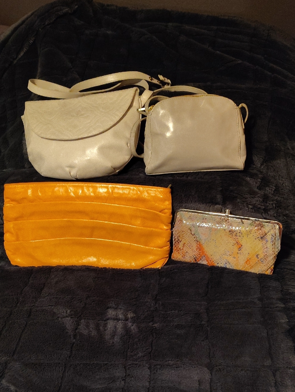 Neutral Crossbody and Orange Clutch Set - Versatile Women's HOBO Bags